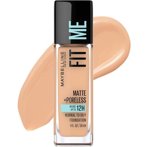 Maybelline Fit Me Matte + Poreless Liquid Oil-Free Foundation Makeup, Warm Coconut, 1 Count (Packaging May Vary)(130 BUFF BEIGE)