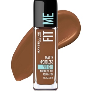 Maybelline Fit Me Matte + Poreless Liquid Oil-Free Foundation Makeup, Warm Coconut, 1 Count (Packaging May Vary)(368 DEEP GOLDEN)